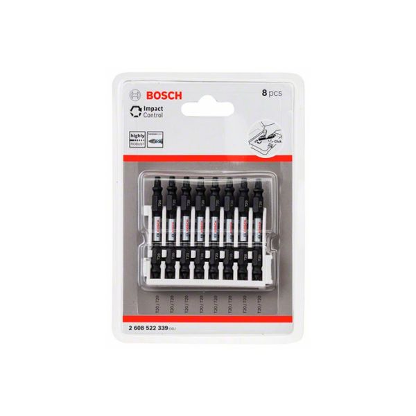 Бита двухсторонняя ударная Bosch Impact Control 1/4" T20-T20 65 мм (8 шт.) (2608522339)