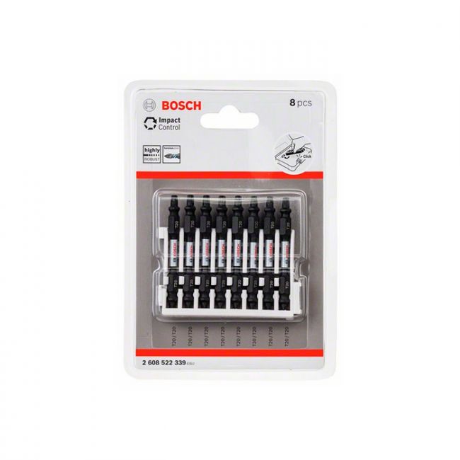 Бита двухсторонняя ударная Bosch Impact Control 1/4" T20-T20 65 мм (8 шт.) (2608522339)