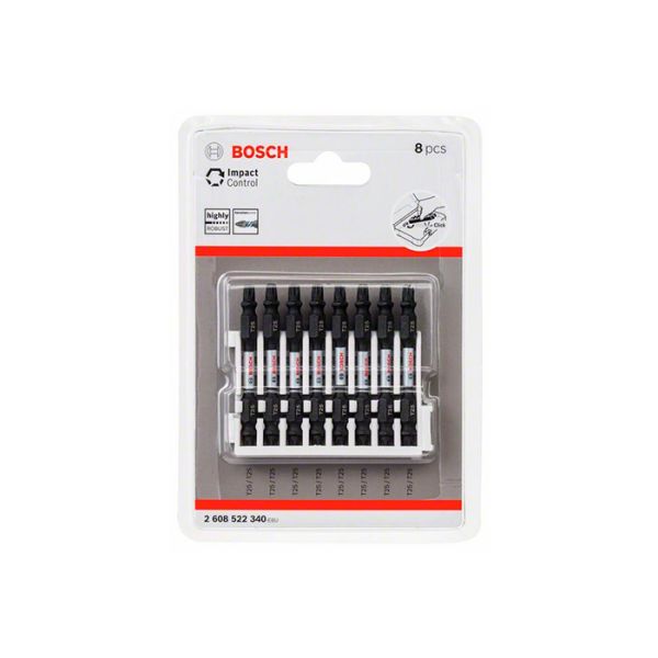 Бита двухсторонняя ударная Bosch Impact Control 1/4" T25-T25 65 мм (8 шт.) (2608522340)