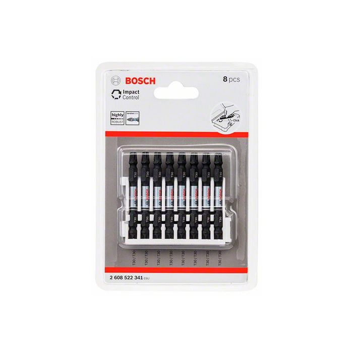 Бита двухсторонняя ударная Bosch Impact Control 1/4" T30-T30 65 мм (8 шт.) (2608522341)