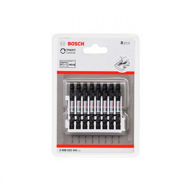 Бита двухсторонняя ударная Bosch Impact Control 1/4" T30-T30 65 мм (8 шт.) (2608522341)