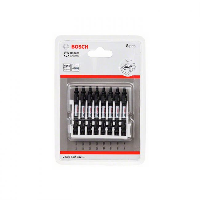 Бита двухсторонняя ударная Bosch Impact Control 1/4" T15-T15 65 мм (8 шт.) (2608522342)