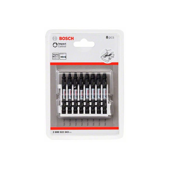 Набор двусторонних ударных бит Bosch Impact Control 1/4" 65 мм (8 шт.) (2608522343)