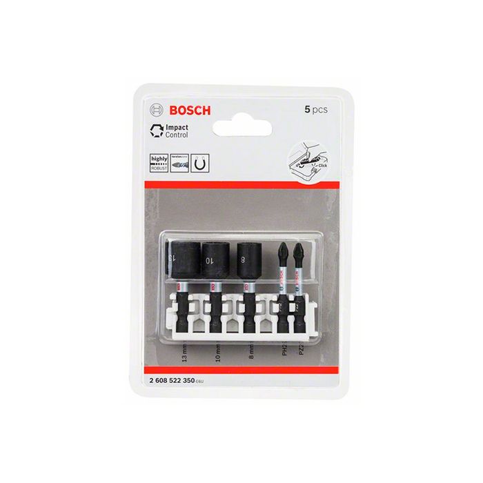 Набор бит и торцевых головок Bosch Impact Control (5 шт.) (2608522350)