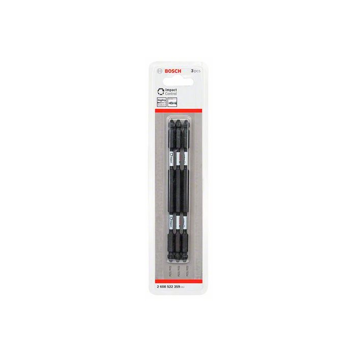 Бита двухсторонняя ударная Bosch Impact Control 1/4", PZ2/PZ2x150 мм (3 шт.) (2608522359)