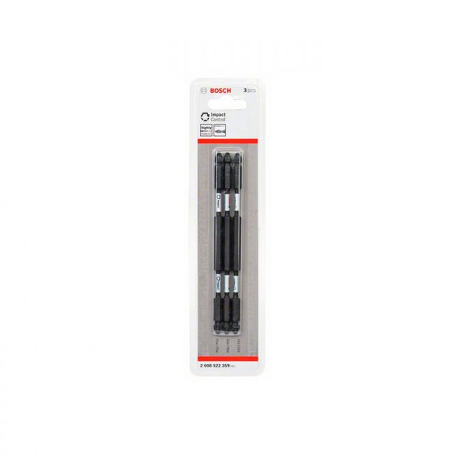 Бита двухсторонняя ударная Bosch Impact Control 1/4", PZ2/PZ2x150 мм (3 шт.) (2608522359)