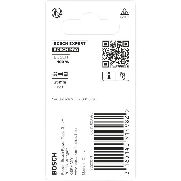 Біти Bosch Pro Pozidriv Impact PZ1, 25 мм, 2 шт (2608522400)