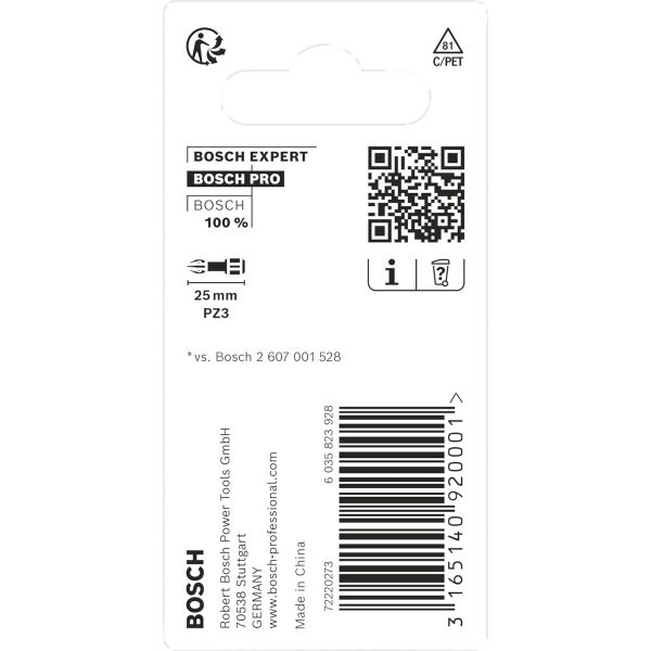 Біти Bosch Pro Pozidriv Impact PZ3, 25 мм, 2 шт (2608522402)