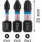 Набір біт Bosch Pro Phillips Impact Set PH1/2/3, 25 мм, 3 шт (2608522470)