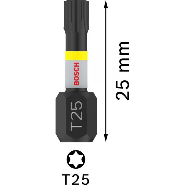 Біти Bosch Pro Torx Impact T25, 25 мм, 2 шт (2608522475)