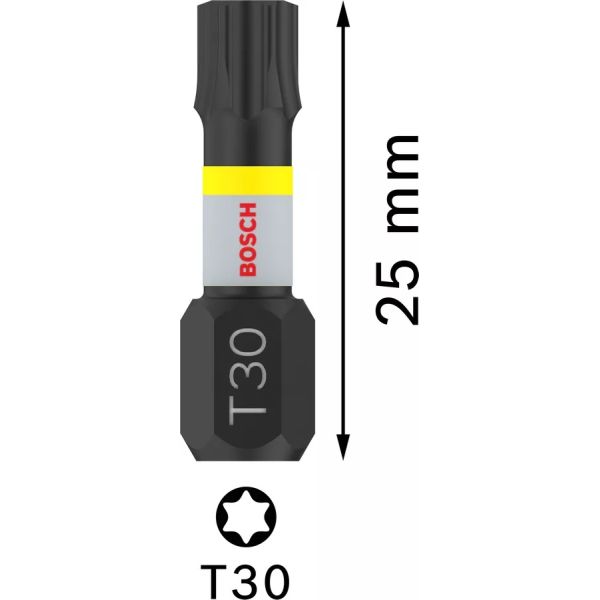 Біти Bosch Pro Torx Impact T30, 25 мм, 2 шт (2608522477)