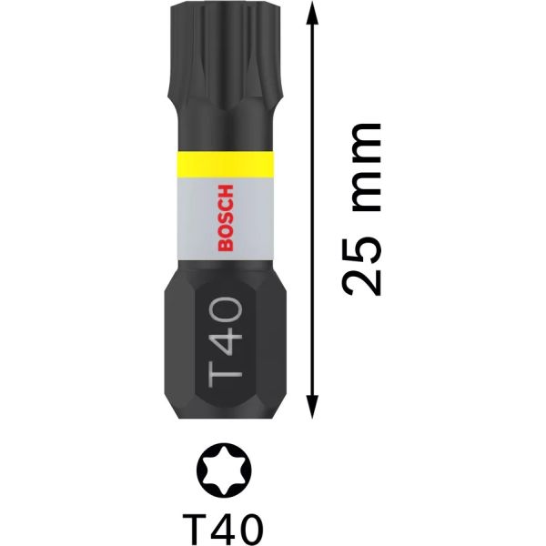 Біти Bosch Pro Torx Impact T40, 25 мм, 2 шт (2608522478)