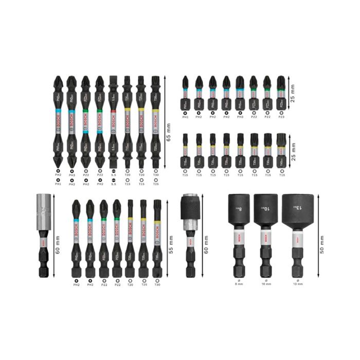 Набір біт Bosch PRO Impact Set з тримачами, 36 шт (2608522517)