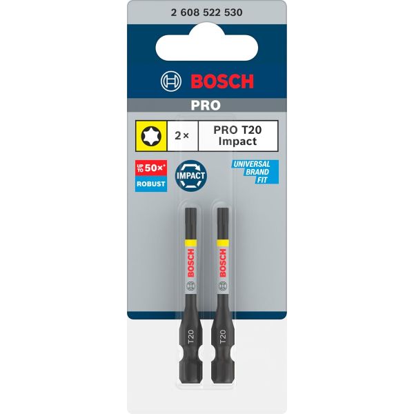 Біти Bosch Pro Torx Impact T20, 55 мм, 2 шт (2608522530)