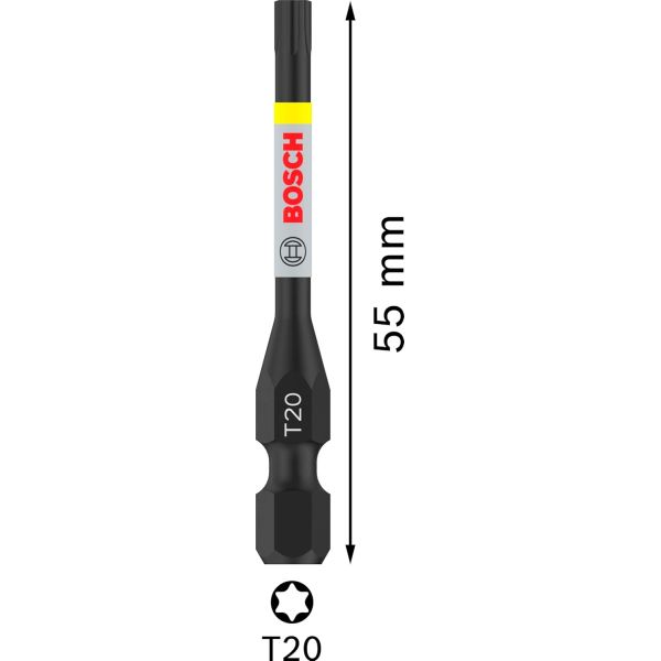 Біти Bosch Pro Torx Impact T20, 55 мм, 2 шт (2608522530)