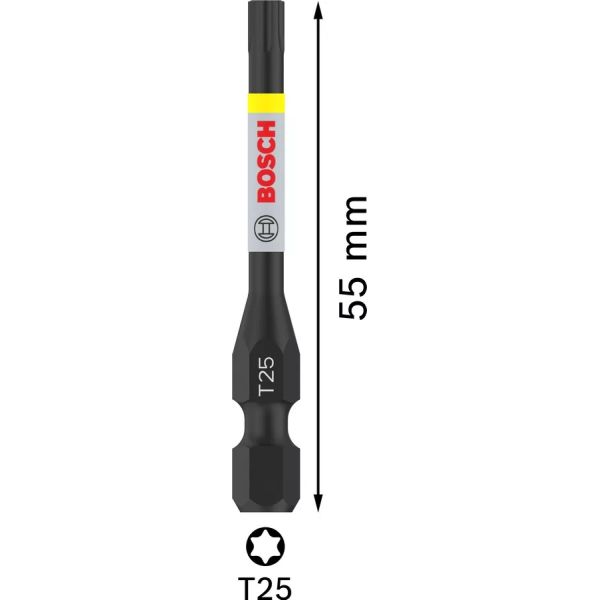 Біти Bosch Pro Torx Impact T25, 55 мм, 2 шт (2608522531)