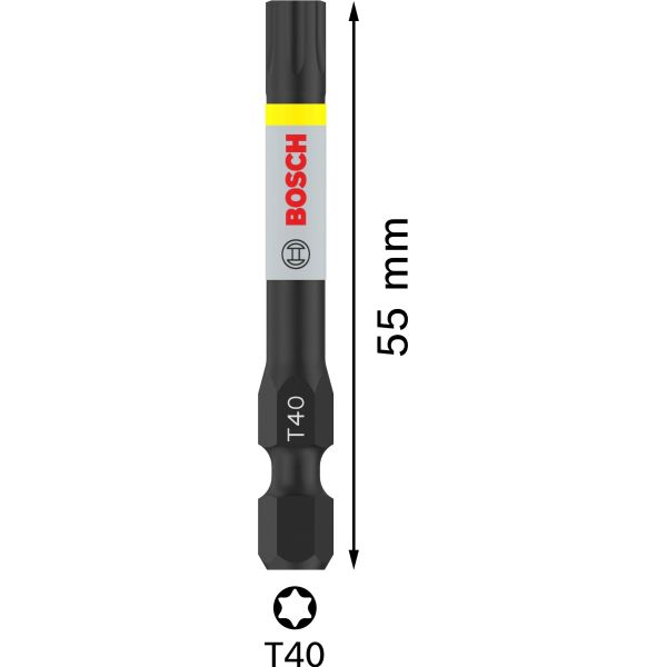 Ударна біта Bosch Pro Torx Impact T40, 55 мм, 2 шт (2608522533)