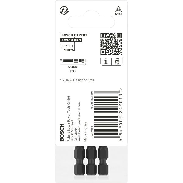 Ударна біта Bosch Pro Torx Impact T40, 55 мм, 2 шт (2608522533)