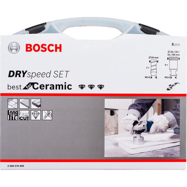 Набір алмазних коронок Bosch Dry Speed, 5 шт (2608576669)