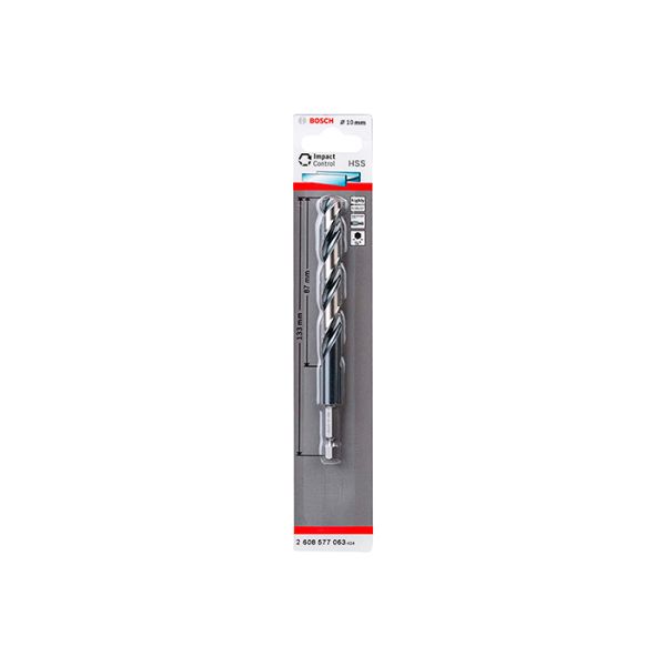 Сверло по металлу Bosch Impact Control HEX 10x133 мм (2608577063)