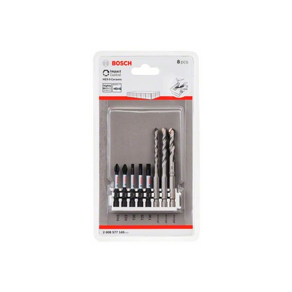 Набор ударных бит Bosch Impact Control и сверл HEX-9 Ceramic (8 шт.) (2608577145)