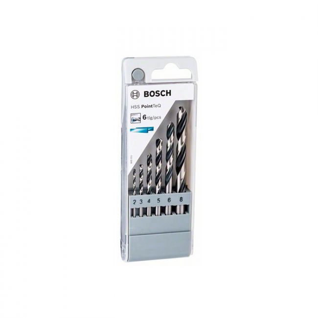 Набор спиральных сверл по металлу Bosch HSS PointTeQ DIN 338, (6 шт.) (2608577346)