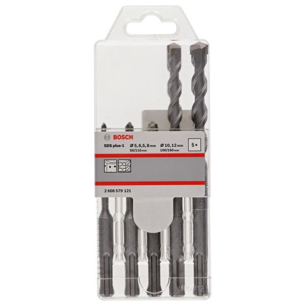 Набір бурів Bosch SDS-Plus-1 5/6,5/8/10/12x160 мм (2608579121)