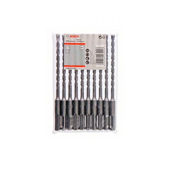 Бур Bosch SDS-Plus-1 6x160мм (10шт) (2608579122)