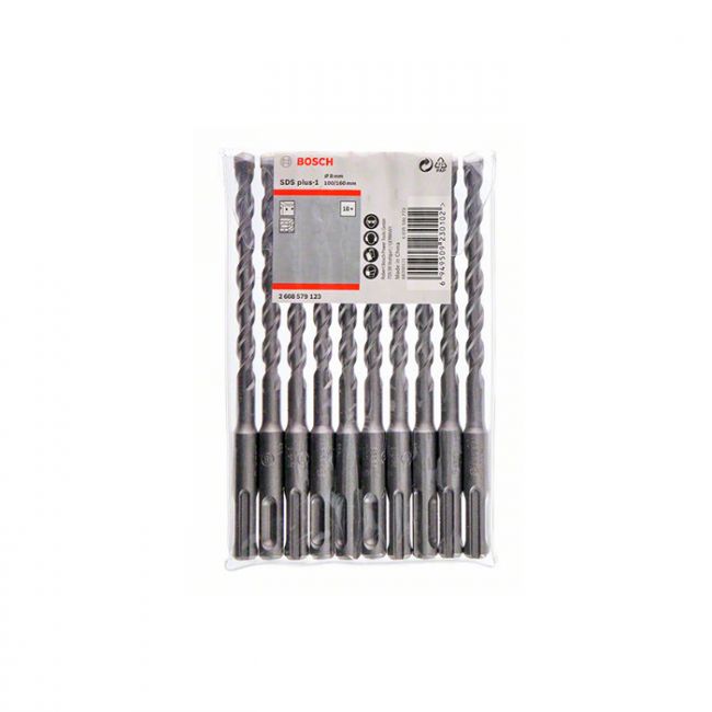 Бур Bosch SDS-Plus-1 8x160мм (10шт) (2608579123)