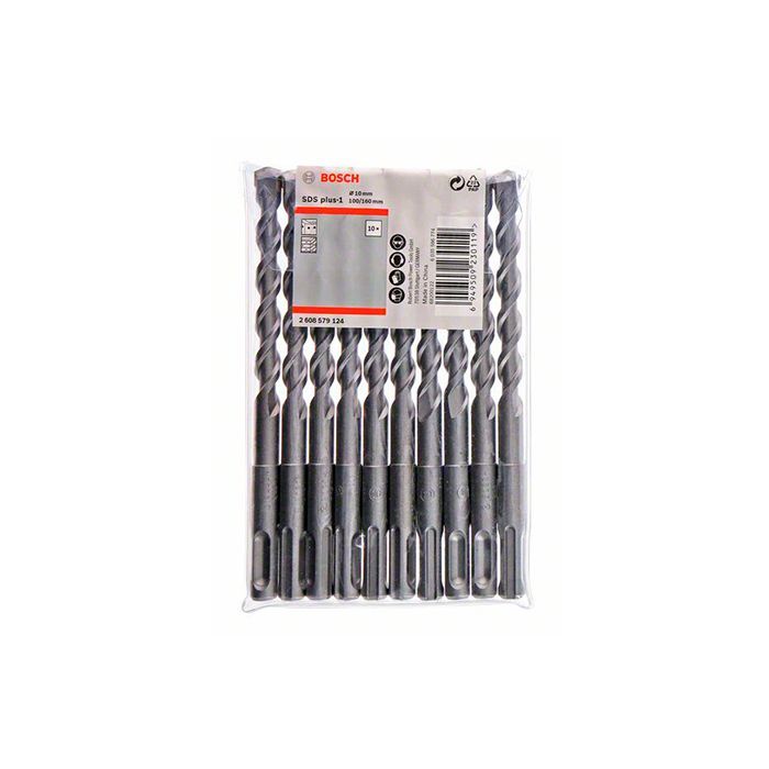 Бур Bosch SDS-Plus-1 10x160мм (10шт) (2608579124)