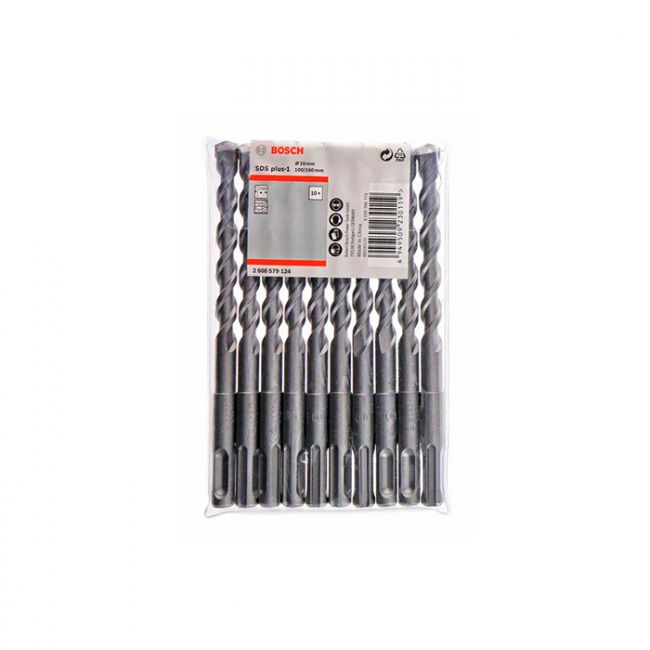 Бур Bosch SDS-Plus-1 10x160мм (10шт) (2608579124)
