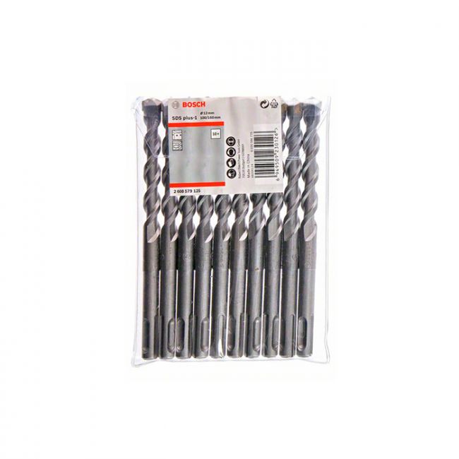 Бур Bosch SDS-Plus-1 12x160мм (10шт) (2608579125)