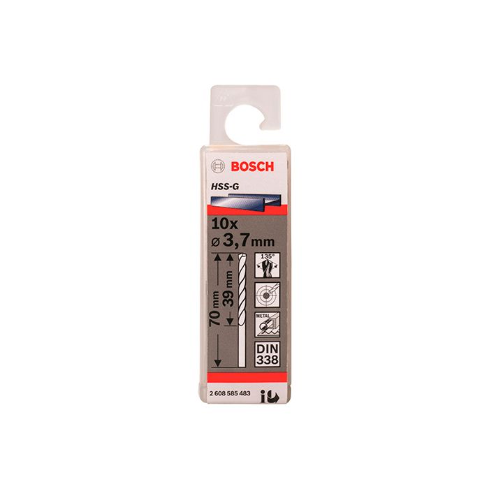 Сверло по металлу Bosch HSS-G, 3.7x70 мм (10 шт.) (2608585483)