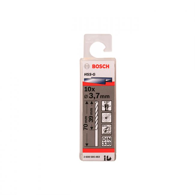 Сверло по металлу Bosch HSS-G, 3.7x70 мм (10 шт.) (2608585483)