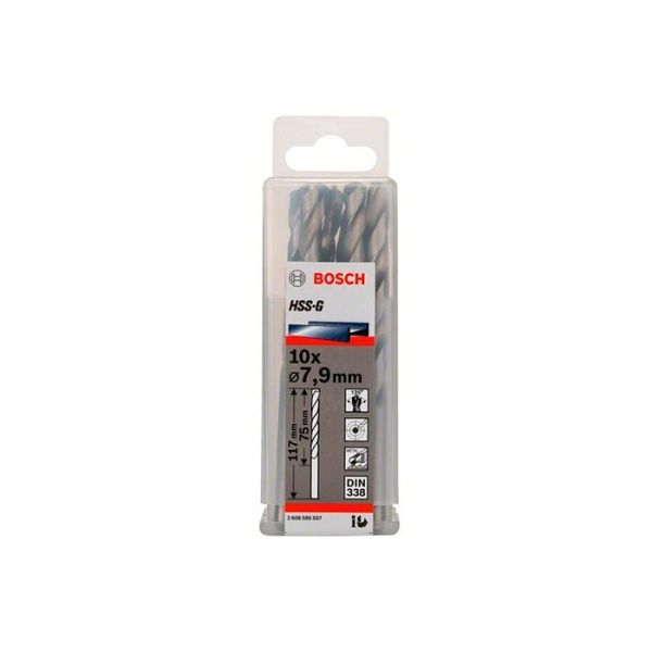 Сверло спиральное по металлу Bosch HSS-G 7.9x117 мм (10 шт.) (2608585507)
