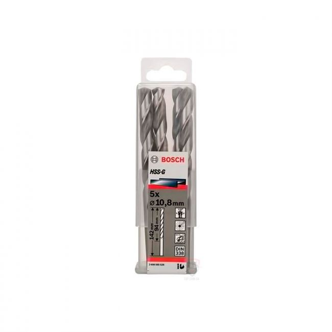 Сверло по металлу Bosch HSS-G, 10.8x142 мм (5 шт.) (2608585528)