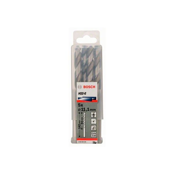 Сверло спиральное по металлу Bosch HSS-G 11.1x142 мм (5 шт.) (2608585530)