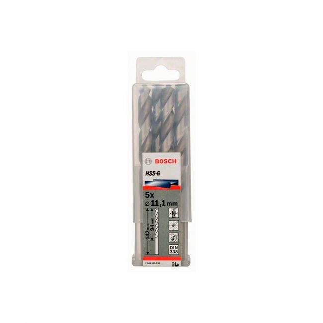 Сверло спиральное по металлу Bosch HSS-G 11.1x142 мм (5 шт.) (2608585530)