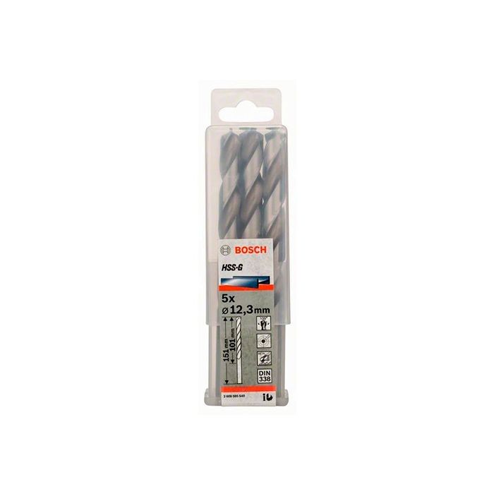 Сверло по металлу Bosch HSS-G, 12.3x151 мм (5 шт.) (2608585540)
