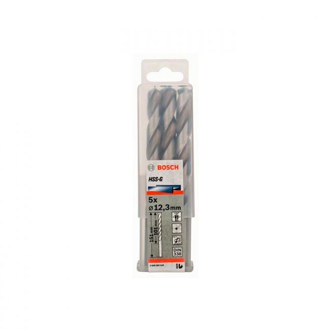 Сверло по металлу Bosch HSS-G, 12.3x151 мм (5 шт.) (2608585540)