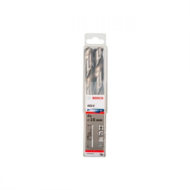 Сверло спиральное по металлу Bosch HSS-G 16x178 мм (4 шт.) (2608585595)