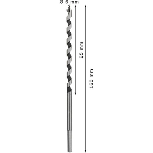 Свердло гвинтове Bosch Pro Wood Auger Bit, 6х95х160 мм (2608585694)