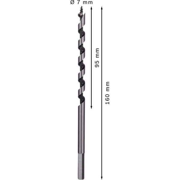 Свердло гвинтове Bosch Pro Wood Auger Bit, 7х95х160 мм (2608585695)