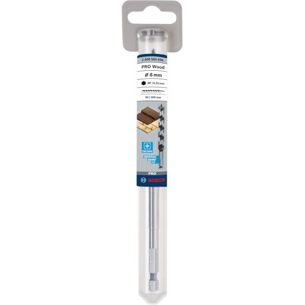 Свердло гвинтове Bosch Pro Wood Auger Bit, 8х95х160 мм (2608585696)