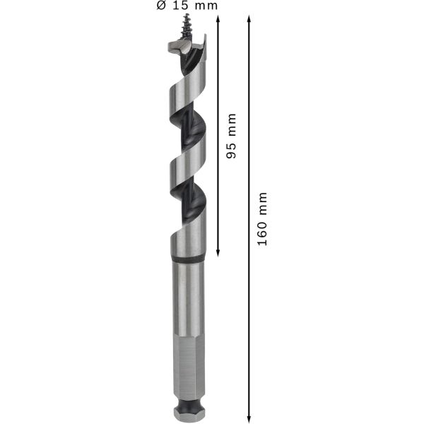 Свердло гвинтове Bosch PRO Wood, 15x95x160 мм (2608585702)