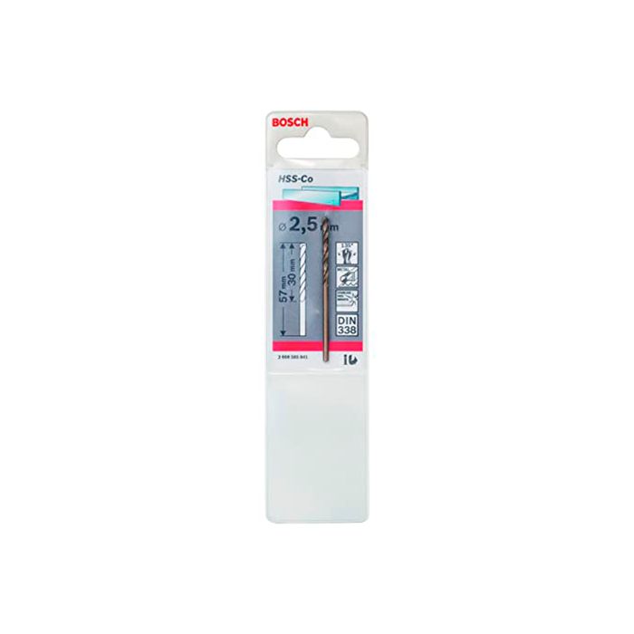 Сверло спиральное по металлу Bosch HSS-Co 3.3x65 мм (2608585844)