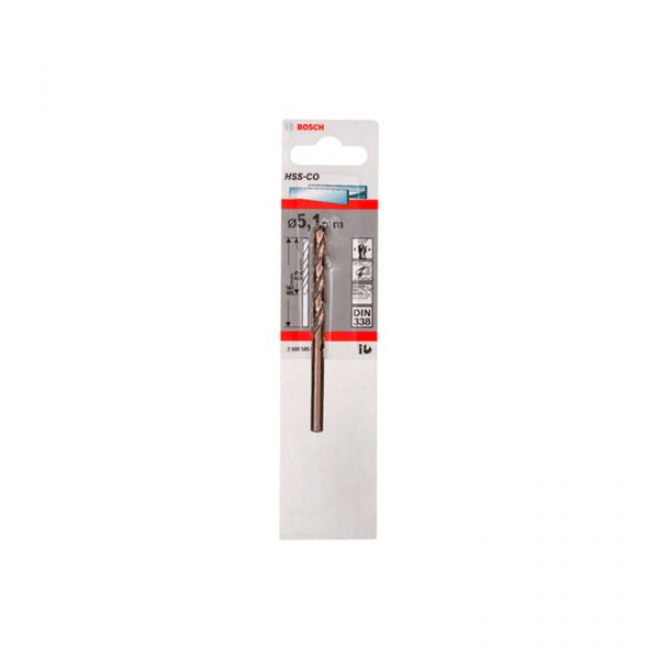 Сверло спиральное по металлу Bosch HSS-Co 5.1x86 мм (2608585852)