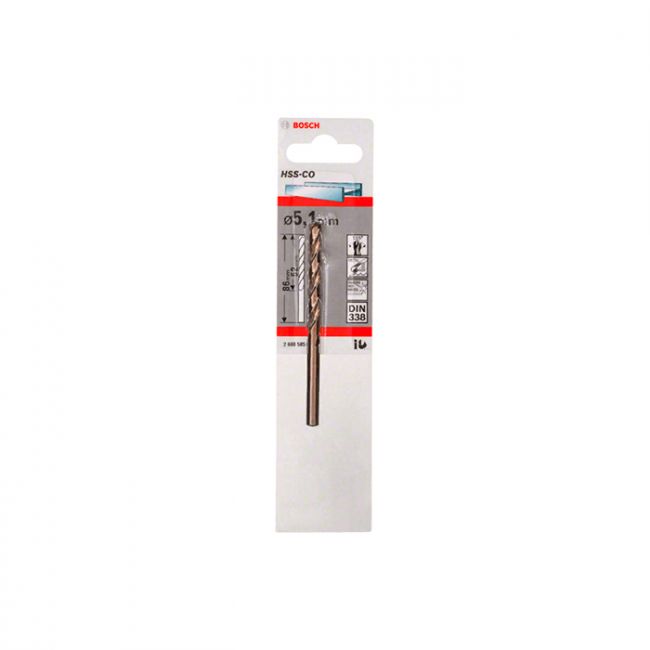 Сверло спиральное по металлу Bosch HSS-Co 5.1x86 мм (2608585852)