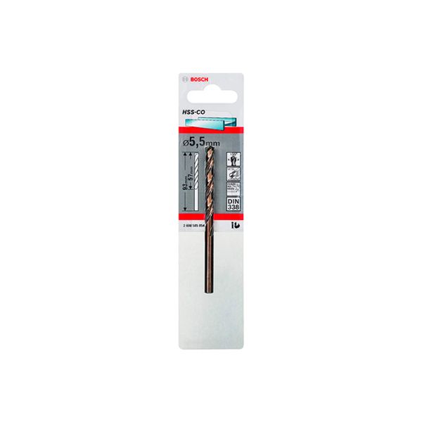 Сверло спиральное по металлу Bosch HSS-Co 5.5x93 мм (2608585854)