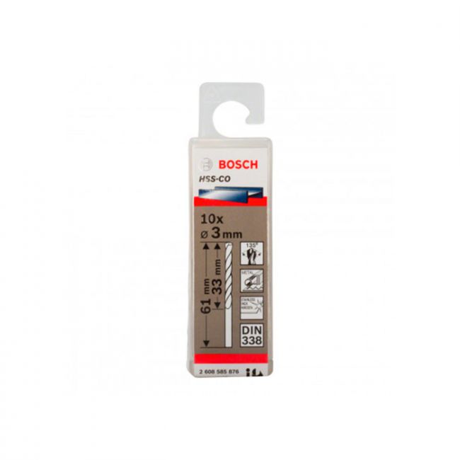 Сверло по металлу Bosch HSS-CO, 3x61 мм (10 шт.) (2608585876)